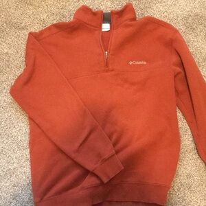 Columbia Quarter zip Long Sleeve Sweatshirt. Orange.